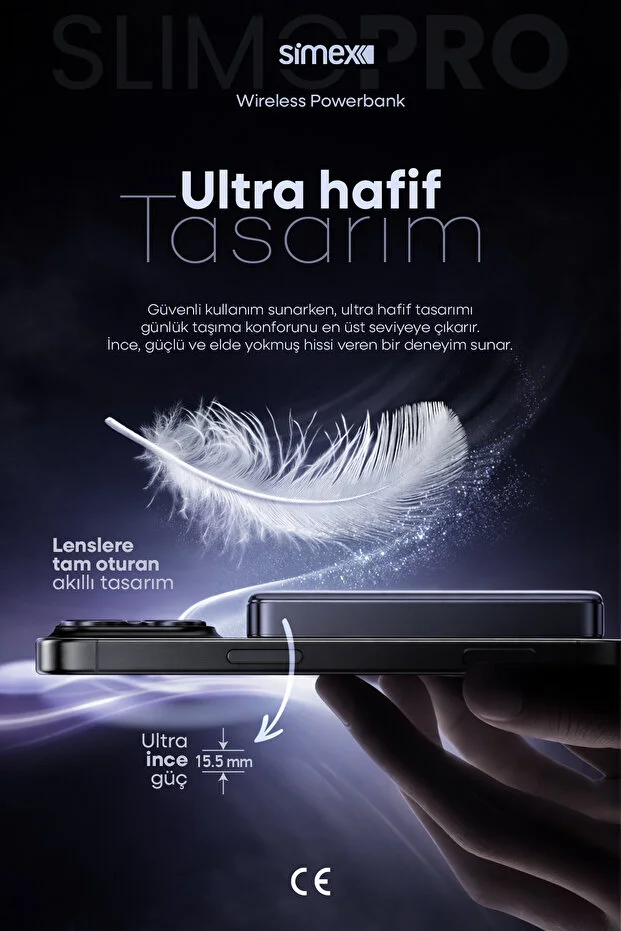 Simex Slim Magsafe Powerbank 10000 mAh - 20W PD Hızlı Şarj Taşınabilir Batarya